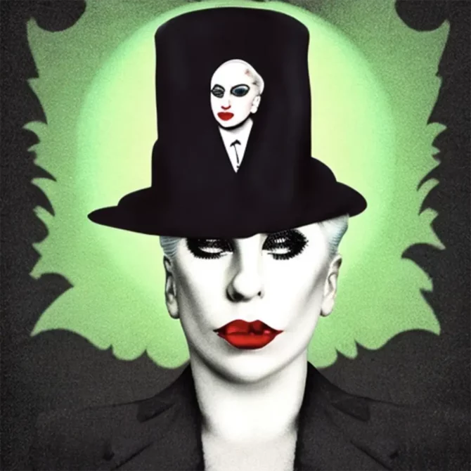 Lady Gaga in the style of Rene Magritte     27